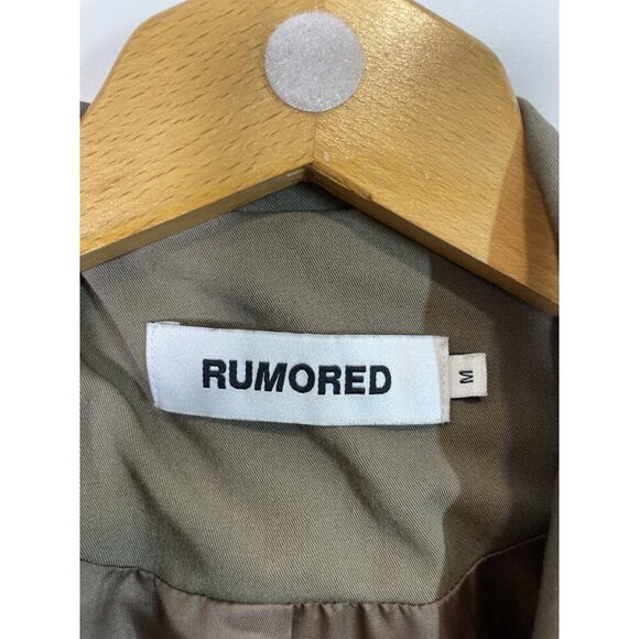 Rumored Olive Green Longline Blazer Jacket Womens M Casual Utility Work Layering - Picture 4 of 10